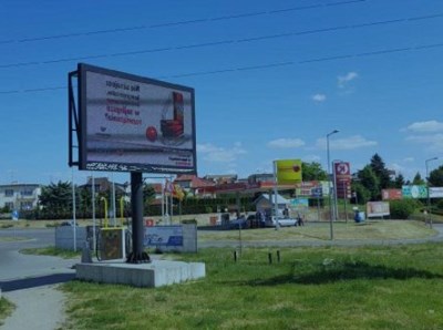 Telebim w Ełku przy ulicy Kilińskiego.