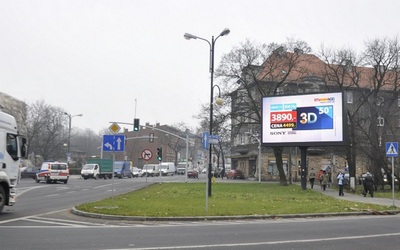 Telebim w Gliwicach przy ulicy Nowy Świat.