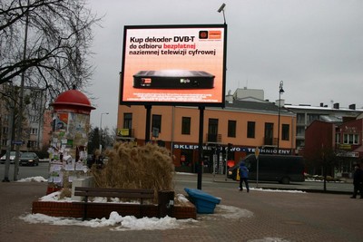 Telebim w Grodzisku Mazowieckim przy ulicy Kościuszki.
