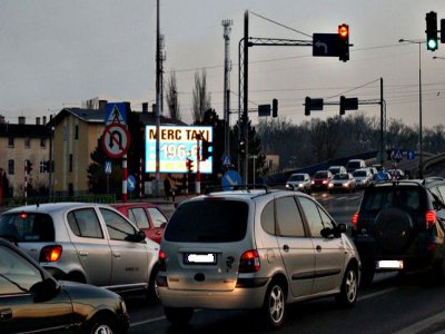 Telebim w Grudziądzu przy ulicy Focha.