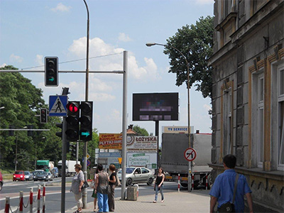 Telebim w mieście Jarosław przy ulicy 3 Maja.