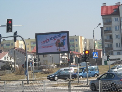 Telebim w Kielcach przy ulicy Jaworskiego.