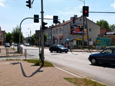 Telebim w Końskich przy ulicy Piłsudskiego.