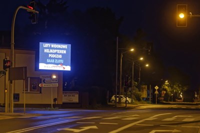 Telebim w Mosinie przy ulicy Śremskiej.