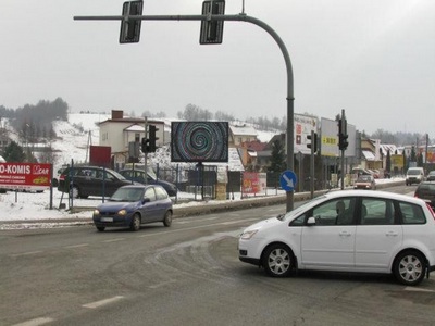 Telebim w Nowym Sączu przy ulicy Węgierskiej.