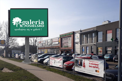 Telebim w Osielsku przy Galerii Osielsko (kier. Bydgoszcz).