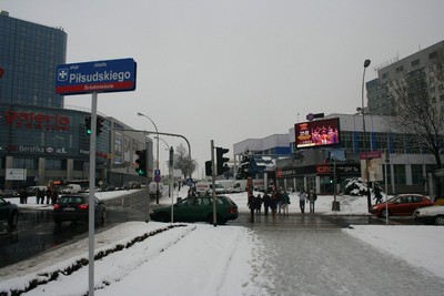 Telebim w Rzeszowie przy Rondzie Dmowskiego.